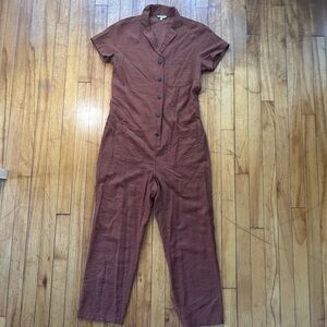 Bridge & Burn rust brown short sleeve utility jumpsuit women’s small